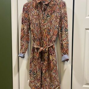 Tommy Hilfiger Multicolor Paisley Long Sleeve Dress